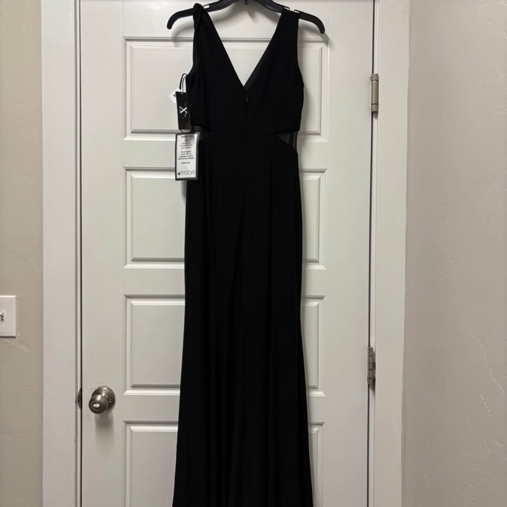 Xscape Black Sleeveless V-Neck Gown for Weddings